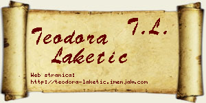 Teodora Laketić vizit kartica